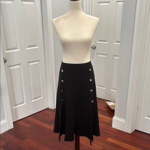 Elegant Black Button-Detail Skirt